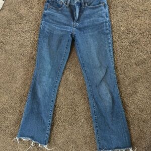 Madewell Blue Frayed Hem Jeans